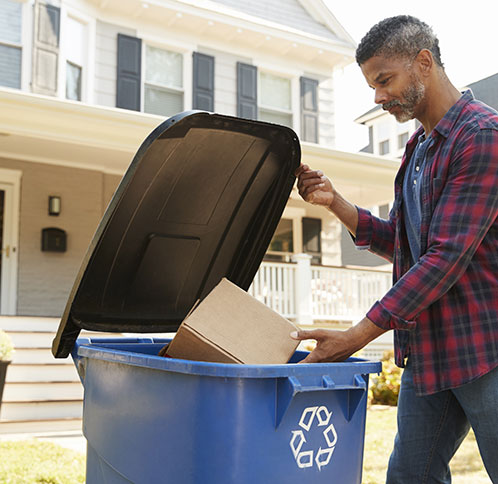 Person recycling a box